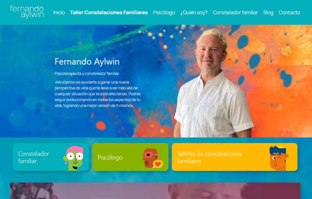 Branding, diseño de logotipo y página web para el psicólogo y constelador familiar Fernando Aylwin, desarrollado por la agencia UXcribe.